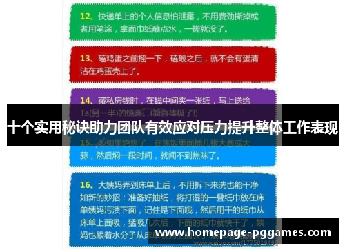 十个实用秘诀助力团队有效应对压力提升整体工作表现