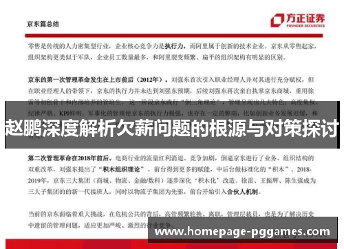 赵鹏深度解析欠薪问题的根源与对策探讨 赵鹏深度解析欠薪问题的根源与对策探讨